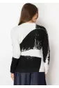 Abstract Black and White Sweater