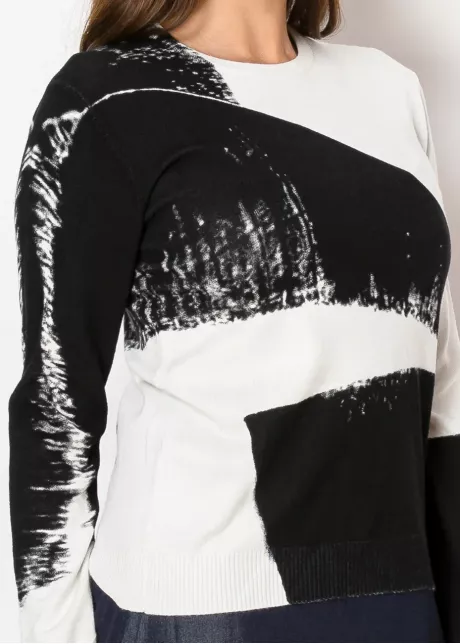 Abstract Black and White Sweater