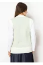 Mint Knit Vest with Gold Buttons