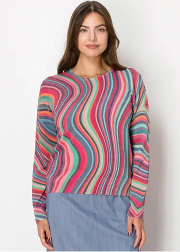 Vibrant Waves Knit Sweater