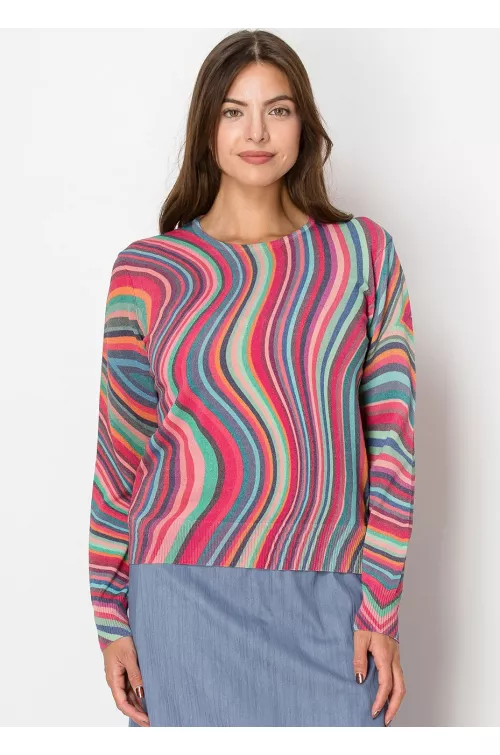 Vibrant Waves Knit Sweater