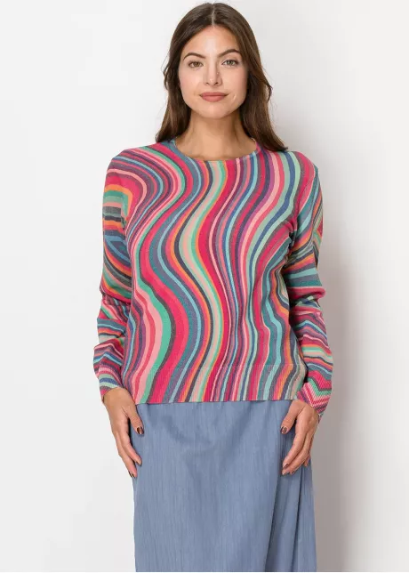 Vibrant Waves Knit Sweater