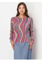 Vibrant Waves Knit Sweater