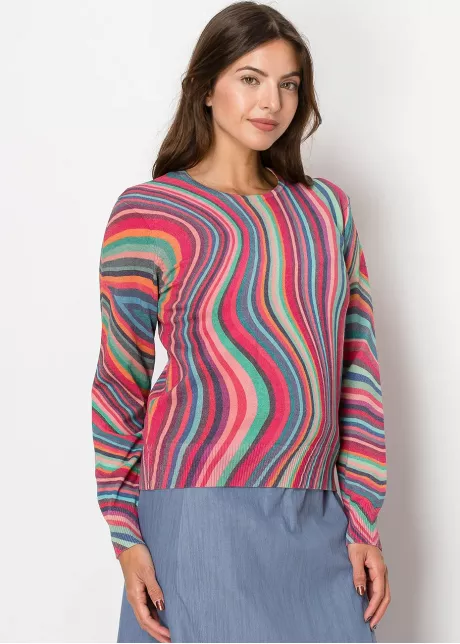 Vibrant Waves Knit Sweater