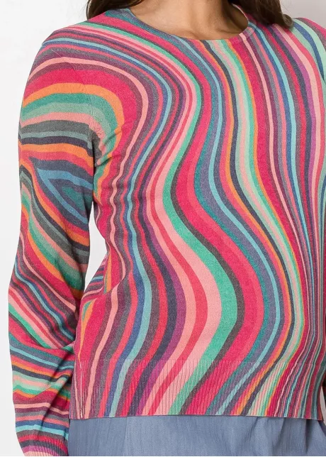Vibrant Waves Knit Sweater