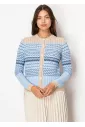 Light Blue Chevron Knit Cardigan