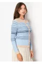 Light Blue Chevron Knit Cardigan