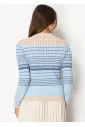 Light Blue Chevron Knit Cardigan