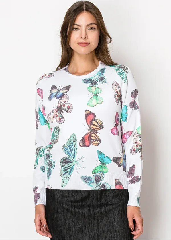 White Whisper Butterfly Sweater
