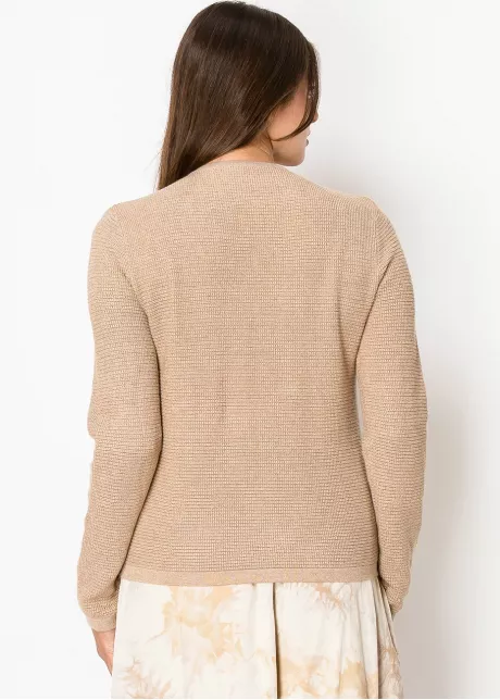 Classic Camel Button-Up Cardigan