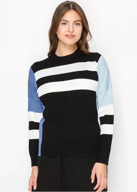 Blue & Black Striped Sweater