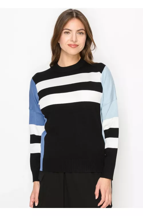 Blue & Black Striped Sweater