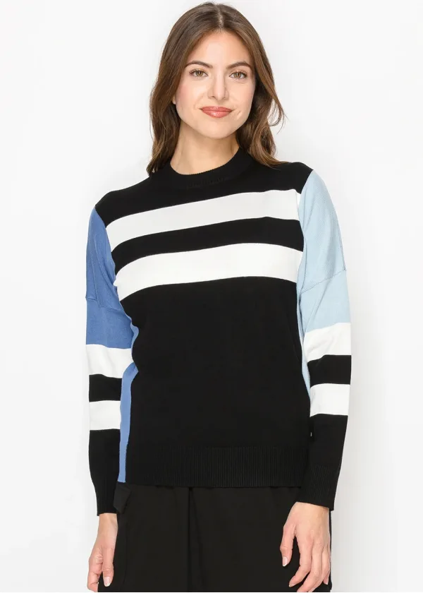 Blue & Black Striped Sweater