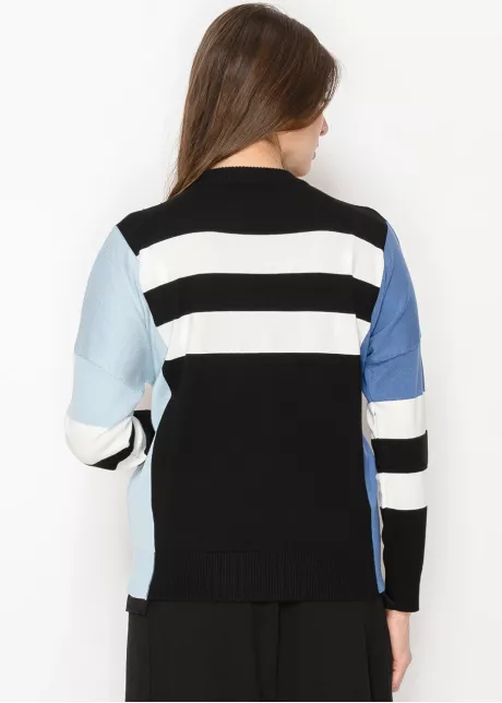 Blue & Black Striped Sweater