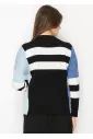 Blue & Black Striped Sweater