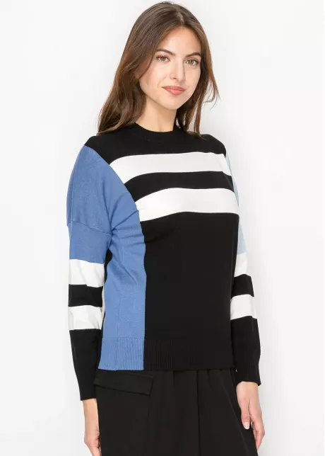 Blue & Black Striped Sweater