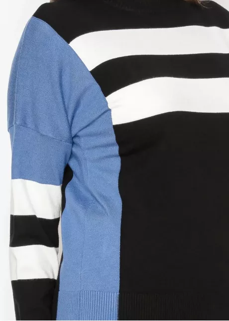 Blue & Black Striped Sweater