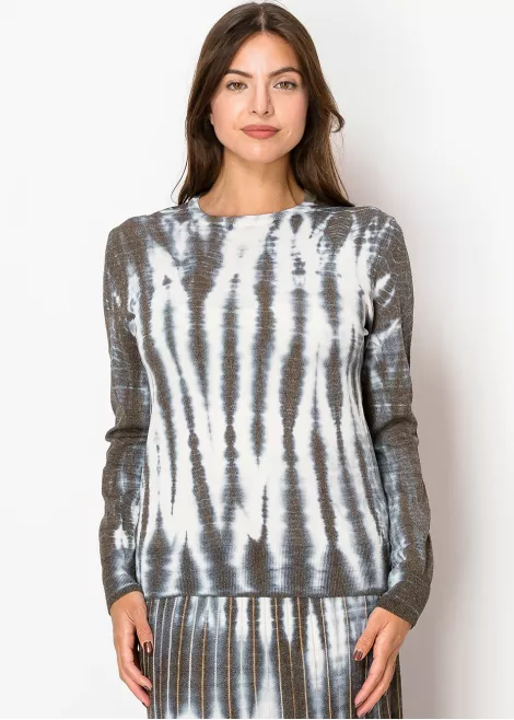 Blue and Brown Tie-Dye Pullover Blue and Brown Tie-Dye Pullover