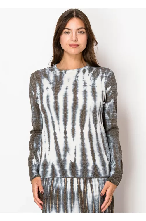 Blue and Brown Tie-Dye Pullover