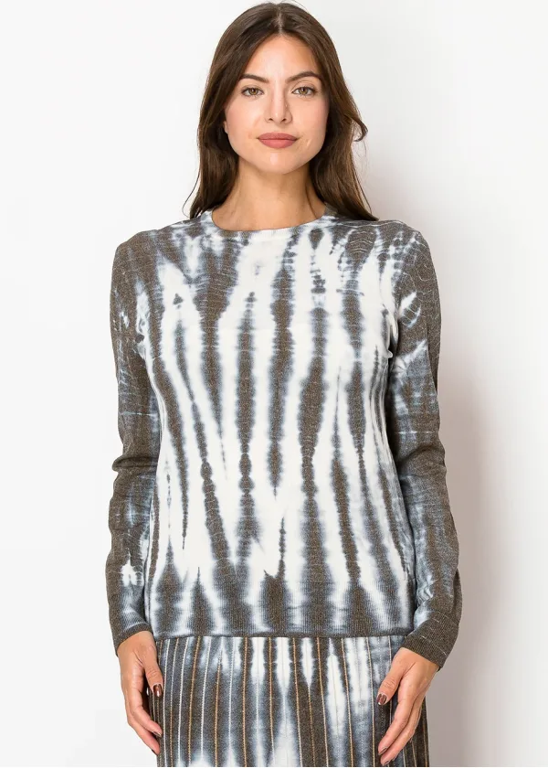 Blue and Brown Tie-Dye Pullover