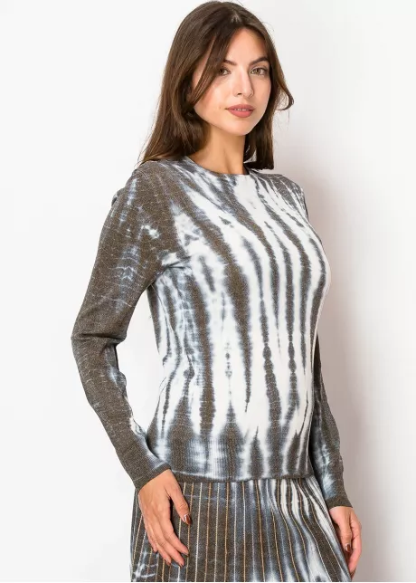 Blue and Brown Tie-Dye Pullover