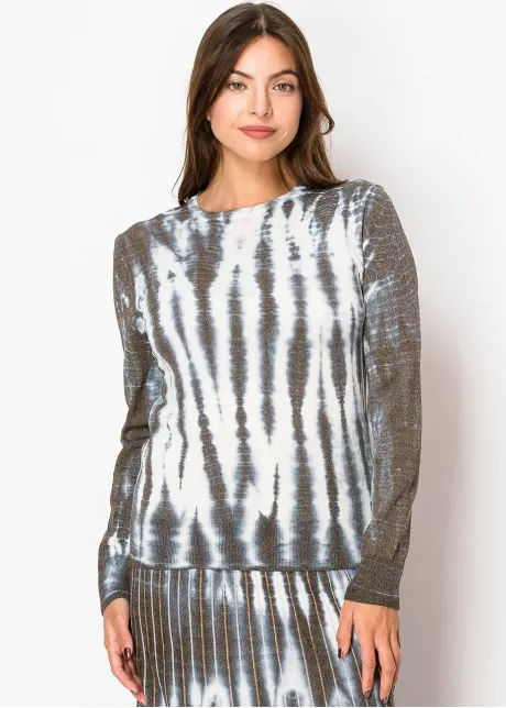Blue and Brown Tie-Dye Pullover