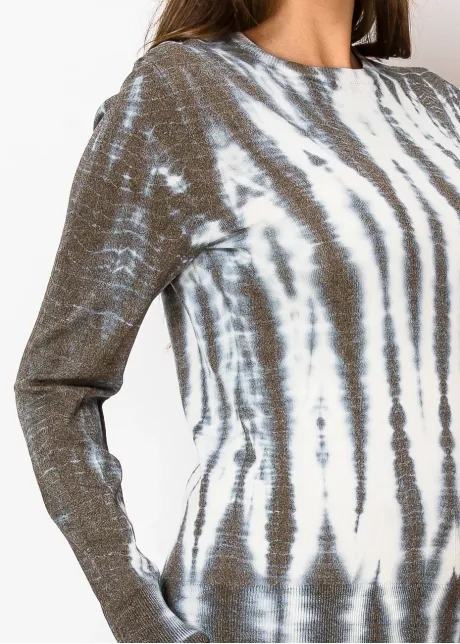 Blue and Brown Tie-Dye Pullover