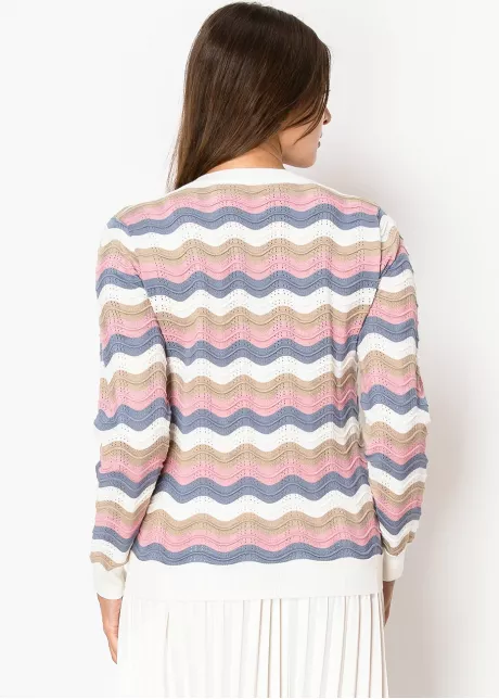 Pastel Ripple Buttoned Cardigan