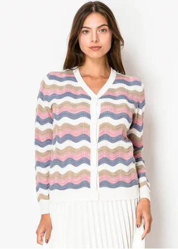Pastel Ripple Buttoned Cardigan
