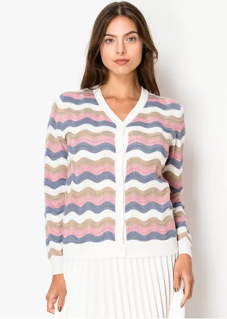 Pastel Ripple Buttoned Cardigan
