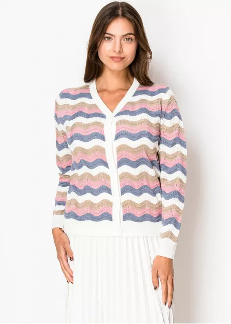 Pastel Ripple Buttoned Cardigan
