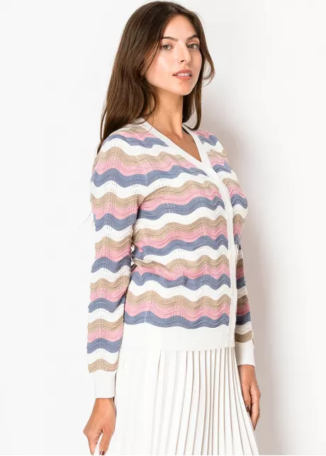 Pastel Ripple Buttoned Cardigan