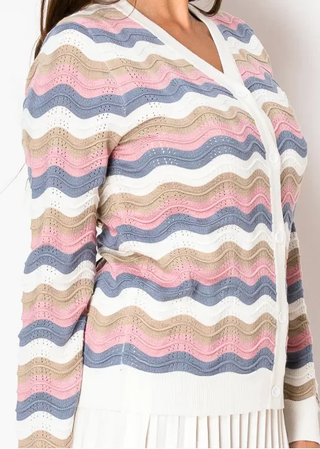 Pastel Ripple Buttoned Cardigan