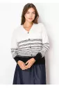 Sketch Stripe V-Neck Cardigan