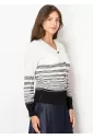 Sketch Stripe V-Neck Cardigan