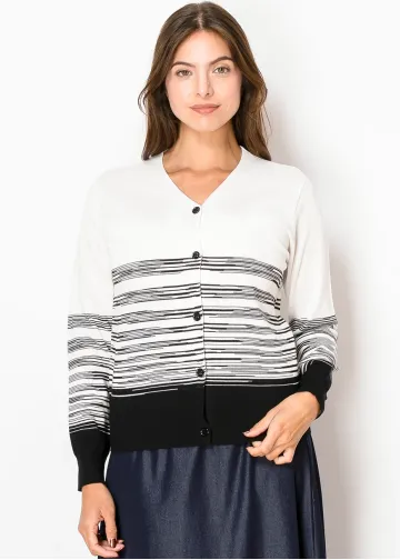 Sketch Stripe V-Neck Cardigan