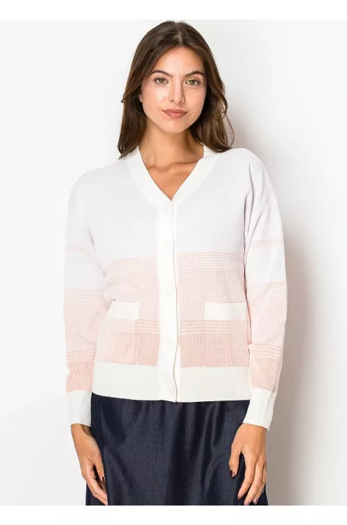 Blush Fade Knit Cardigan with Pockets