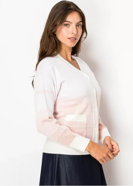 Blush Fade Knit Cardigan with Pockets