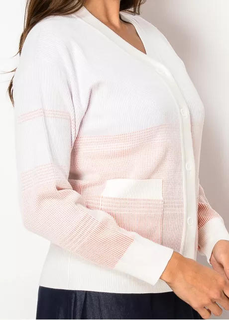 Blush Fade Knit Cardigan with Pockets