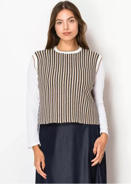 Walnut Stripe Knit Vest