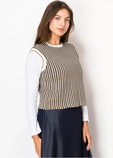 Walnut Stripe Knit Vest