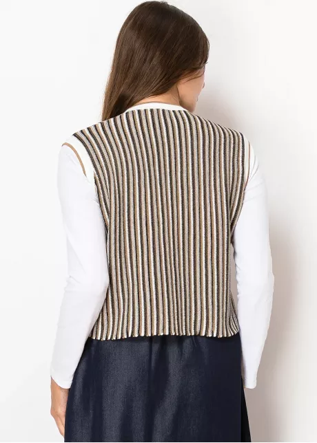 Walnut Stripe Knit Vest