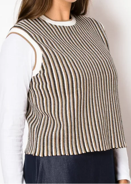 Walnut Stripe Knit Vest