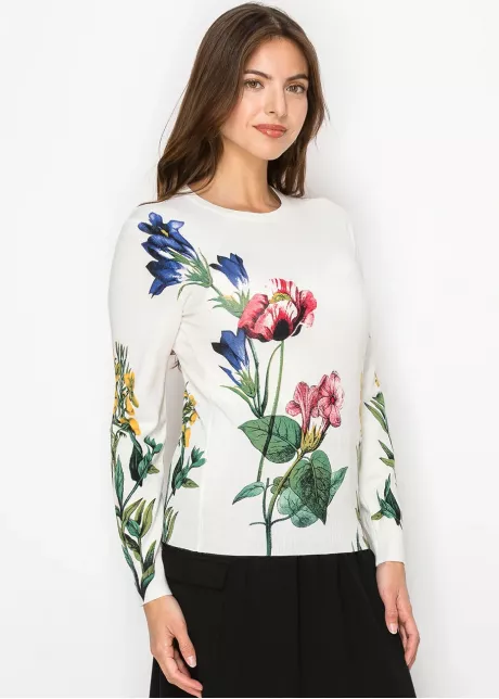 Garden Bloom White Sweater