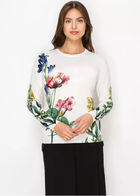Garden Bloom White Sweater