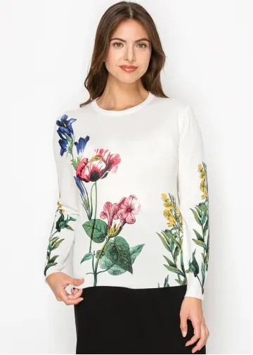 Garden Bloom White Sweater