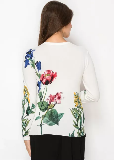 Garden Bloom White Sweater