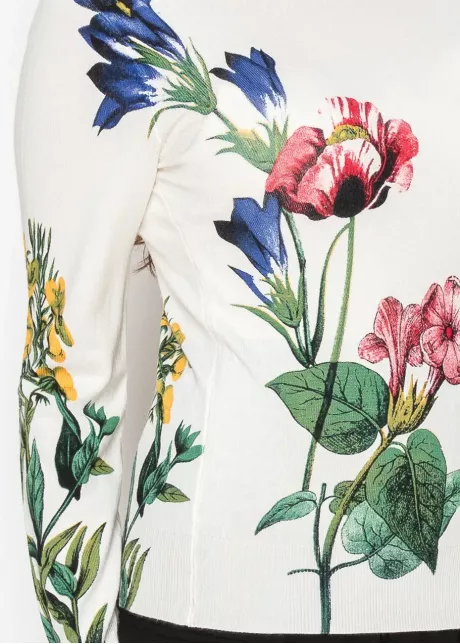 Garden Bloom White Sweater