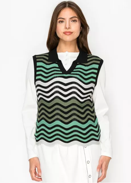 Mint Green Wave Knit Vest