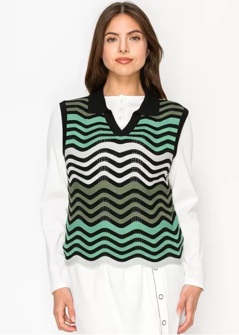 Mint Green Wave Knit Vest Mint Green Wave Knit Vest